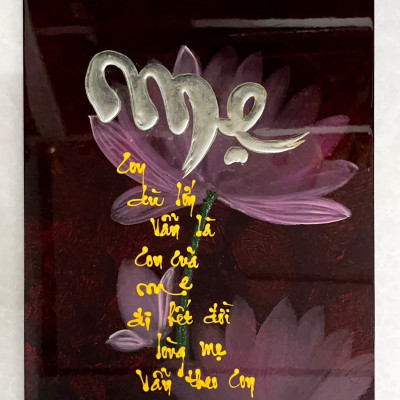 Tranh sơn mài chữ ,thơ kèm họa tiết 30x40 cm ý nghĩa thích hợp làm quà tặng, trang trí,...