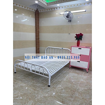 Giường sắt kiểu đơn giản BẢO AN kích thước 1M6X2M