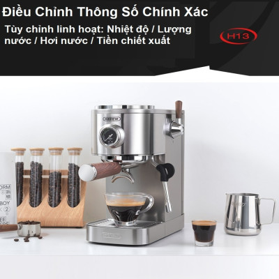 Máy pha cà phê Cappuccino, Ristretto, Espresso, Latte chuyên nghiệp thương hiệu Mỹ cao cấp HiBREW H13 - Hàng chính hãng (BH 12 THÁNG)