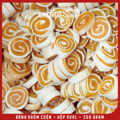 Bánh Khóm Cuộn - Đặc Sản Đồng Tháp - Hộp Oval - 200 Gram