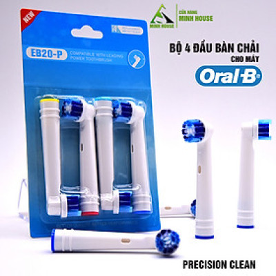 Cho máy Oral B Braun, bộ 4 Đầu Bàn Chải đánh răng điện thay thế MIHOCO EB20-P New  , làm sạch mảng bám, chăm sóc nướu
