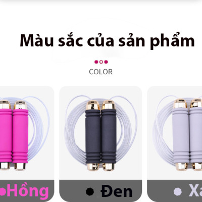 Dây Nhảy Tập Thể Dục Cao Cấp Tại Nhà Lõi Thép Cao Cấp, Viền Tay Cầm Hình Kim Cương Chính Hãng Cao Cấp KitAcoom