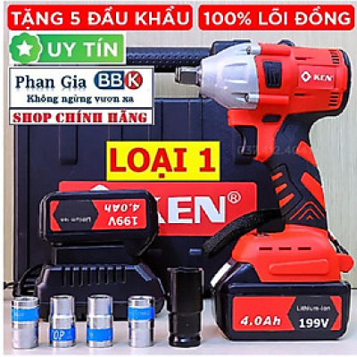 [LOẠI 1] Máy khoan pin, Máy Siết Bulong KEN199v Động cơ Không Chổi Than, pin khủng 10cell