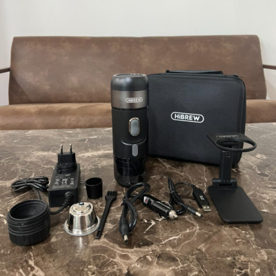 Máy pha cà phê cầm tay Espresso 3 trong 1 thương hiệu HiBREW cao cấp H4A công suất 80W, áp suất 60ml - Hàng chính hãng