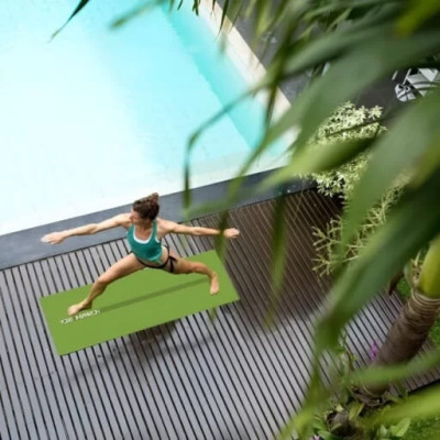 Thảm tập yoga chính hãng Yvonne, Flowstate Green (TẶNG KÈM 3 PHẦN QUÀ) dày 6mm bề mặt nhám, siêu bám, chống trơn trượt, ưa mồ hôi