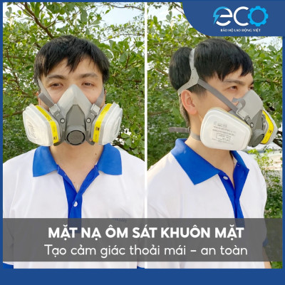 Bộ mặt nạ phòng độc 3M 6100/6200 với phin lọc 6003 kết hợp tấm lọc bụi 5N11 cùng nắp giữ 501 (7 món)