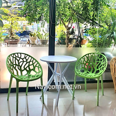 Bộ bàn ghế sân vườn decore  hiện đại (nhựa đúc nhiều màu)