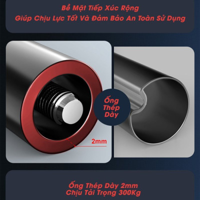 Xà đơn gắn cửa treo tường Đầu Vuông mới nhất, có khóa chống xoay + Nivo cân bằng xà(VIDEO VÀ ẢNH THỰC TẾ)