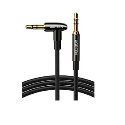 Ugreen 40184 Cáp AUX âm thanh 2 đầu 3.5mm dài 1M 3.5mm góc nghiêng phải Hàng chính hãng