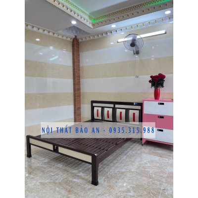 Giường ngủ 1MX2M sắt hộp vuông chắc chắn mẫu mới đẹp sang trọng - BẢO AN