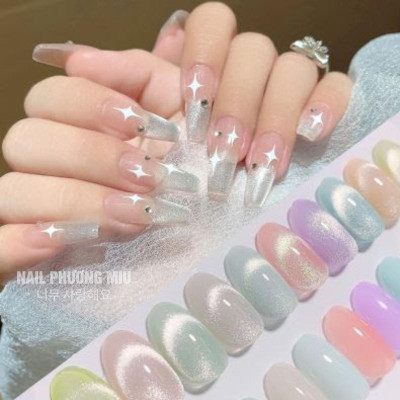 Tổng Hợp Sơn Gel Mắt Mèo Đang Hot Ánh Trăng Kim Cương Pha Lê Cực Quang Trắng, Hồng, Đỏ, Vàng Ánh Sao, Cầu Hồng, Mắt Mèo Nâu, Thạch Xám