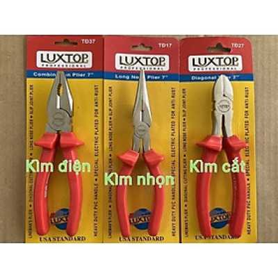 combo 3 ba món kìm điện, kìm nhọn, kìm cắt 7” Luxtop chính hãng