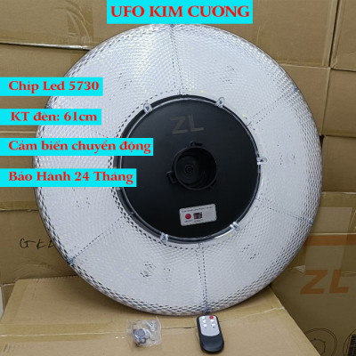 Đèn đĩa bay UFO kim cương năng lượng mặt trời chiếu sáng sân vườn công suất 1000W - UFO1000KC
