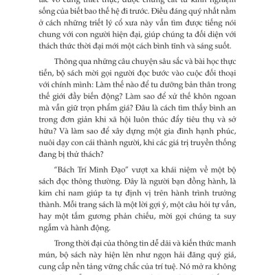 Sách - Bách Trí Minh Đạo - Tề Gia Dưỡng Người - Nền Tảng Của Hạnh Phúc