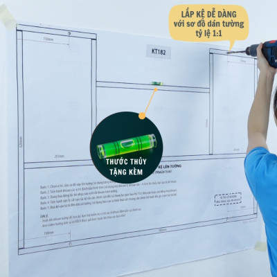 Giá Sách Treo Tường Sáng Tạo Với Kết Cấu Giấu Chân Chắc Chắn SIB DECOR (Nhiều màu)