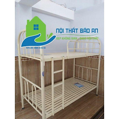 Giường sắt 2 tầng ngang 1m dài 2m bảo hành 1 năm