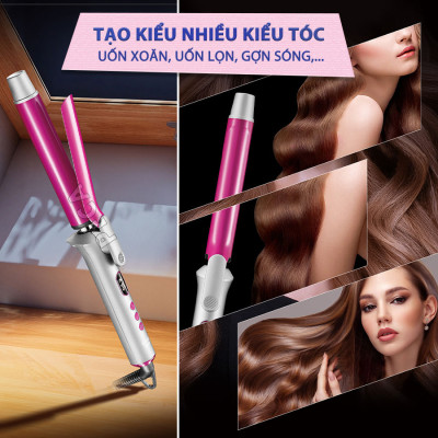 Máy uốn tóc cao cấp Kemei KM-2303 điều 13 mức nhiệt chỉnh nhiệt độ phù hợp với mọi loại tóc công suất mạnh mẽ - Hàng chính hãng