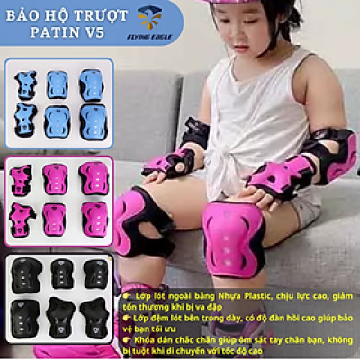 Combo Phụ Kiện Bảo Hộ Trượt Patin V5 Chính Hãng GVN Sport - Bảo vệ Bàn Tay, Khủy Tay và Đầu Gối