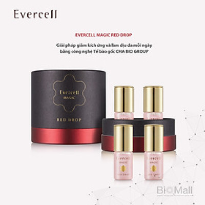 Ampoule đỏ thần kỳ miễn dịch phục hồi da bị viêm mụn nhạy cảm EVERCELL Magic Red Drop 4chaix10ml 