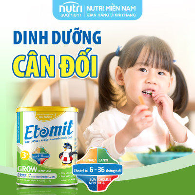 [COMBO 2 HỘP] Sữa Etomil 3X Grow Hộp 700g - Giúp Bé Tăng Cường Phát Triển Chiều Cao, Cải Thiện Tình Trạng Thấp Còi