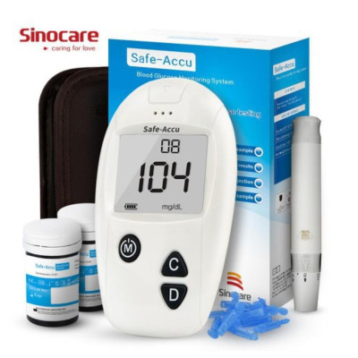 Máy Đo Đường Huyết Sinocare Safe-Accu Chính Hãng, Bảo Hành Trọn Đời, Kèm Bút Chích Máu, 25 Que & 25 Kim