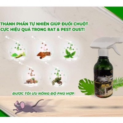 Xịt Đuổi Chuột Run Away - Không Mùi, An Toàn - Xua Đuổi Chuột, Gián, Côn Trùng ... Chỉ Sau 1 Lần Xịt