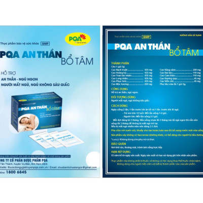 An Thần Bổ Tâm PQA Thành Phần Từ Thiên Nhiên Hỗ Trợ Người Mất Ngủ, Ngủ Không Sâu Giấc Hộp 25 Gói