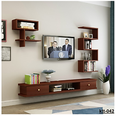 Bộ kệ tivi treo tường HC-045 cho phòng khách, phòng ngủ, kệ decor 