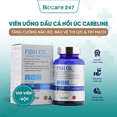 [Chính hãng] Viên dầu cá hồi Úc Careline bổ sung DHA, EPA, tăng cường não bộ, bảo vệ thị lực & tim mạch - 100 viên/hộp