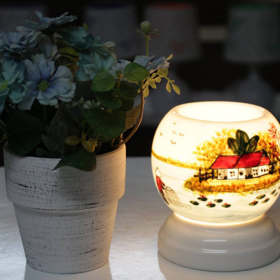 Đèn Xông Tinh Dầu Bát Tràng Mẫu Phong Cảnh MACBT69 - Mẫu Ngẫu Nhiên + Tặng Kèm 1 Bóng Đèn Dự Phòng