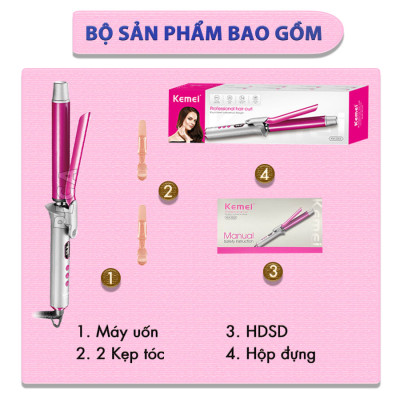 Máy uốn tóc cao cấp Kemei KM-2303 điều 13 mức nhiệt chỉnh nhiệt độ phù hợp với mọi loại tóc công suất mạnh mẽ - Hàng chính hãng