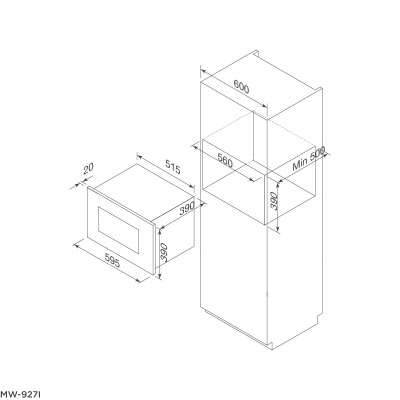 Lò vi sóng MW-927I - Tặng Bộ giá để dĩa MNA-0033 + Dụng cụ xay tiêu MMPM-657A - Hàng chính hãng