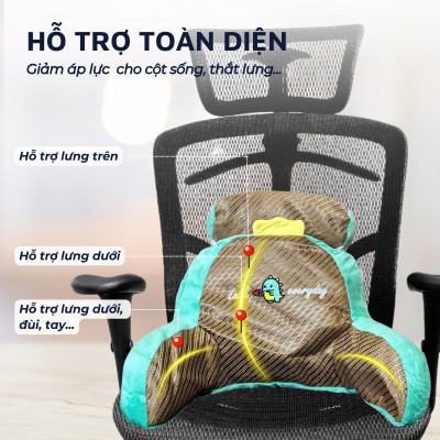 Gối tựa lưng đầu giường mây tre đan DandiHome mềm mại, tiện dụng cho mùa hè