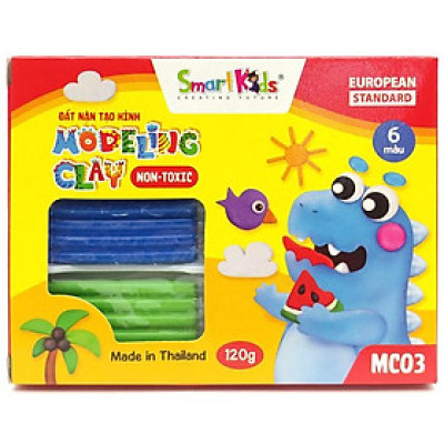 Đất Nặn Tạo Hình 6 Màu Hộp Giấy 120g - Smart Kids MC03