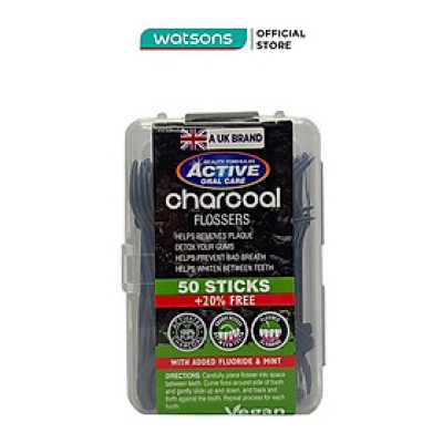 Tăm Chỉ Beauty Formulas Than Hoạt Tính Charcoal Flossers 50pcs