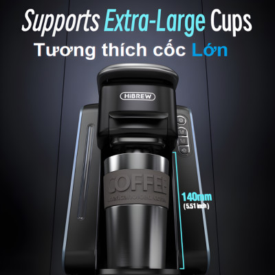 Máy pha cà phê 4 trong 1, Espresso, Viên Nén Nespresso, Nescafe Dolcegusto, Kcup HiBREW H6 - Hàng Chính Hãng
