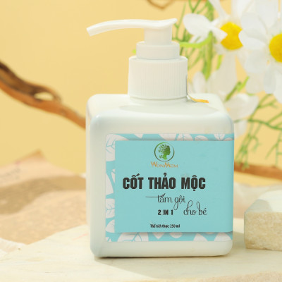 Cốt thảo mộc tắm và gội bé Wonmom 250ml