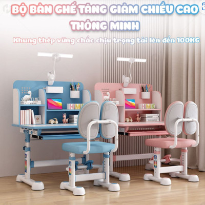 Bộ bàn ghế học sinh thông minh chống gù Tundo đa năng cho bé trai, bé gái