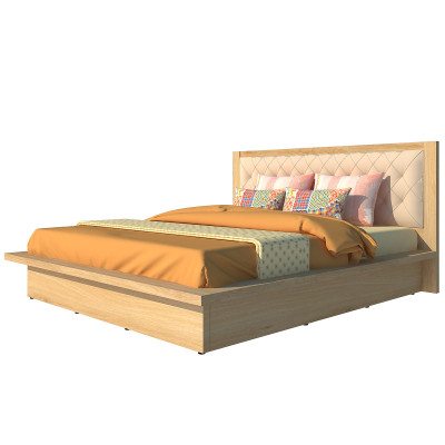 Giường ngủ cao cấp Tundo màu vàng sồi 140cm x 200cm