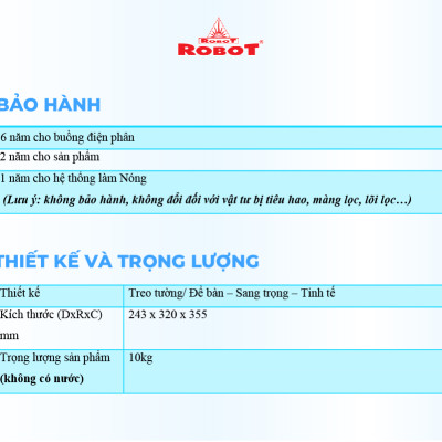 Máy Lọc Nước Điện Giải Nóng Thông Minh ROBOT IonSmart 510 Chức Năng Nóng Thông Minh- Tạo Ra 10 Loại Nước - Hàng Chính Hãng