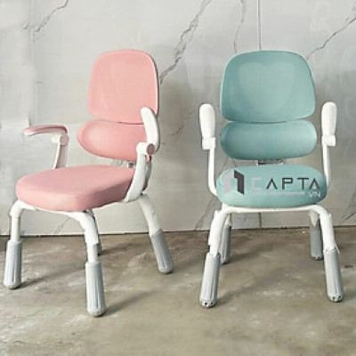 Ghế học sinh chống gù chống cong vẹo cột sống màu xanh dương CE1026-M Nội thất Capta Ghế học sinh lưng lưới nệm vải màu xanh dương đẹp hiện đại lưng công thái học lưng kép chống đau mỏi lưng cho bé tiểu học trung học cơ sở 