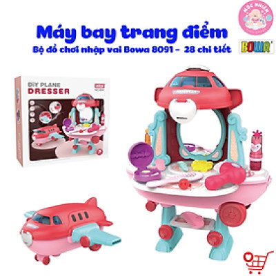 Đồ Chơi Hướng Nghiệp Nhập Vai BOWA 8091 - Máy Bay Trang Điểm 2 trong 1 (28 Chi Tiết)