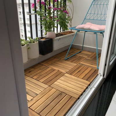 Vỉ Gỗ Lót Sàn Ban Công Thương Hiệu ANKAN Màu Vàng Nắng Loại 6 Nan, Sàn Gỗ Lót Ban Công, Sân Vườn, Hồ Bơi, Phòng Spa, Siêu Bền, Chịu Nước Tốt, Chống Trơn Trượt, Tiêu Chuẩn Xuất Khẩu (1 Vỉ)