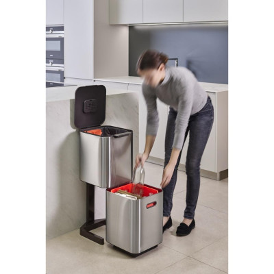 Thùng rác 2 ngăn cao cấp Joseph Joseph 001044 - Totem Compact 40L Waste & Recycling Bin