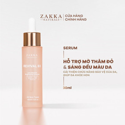 Tinh Chất Revival B3 Zakka Naturals Hỗ Trợ Mờ Thâm Đỏ Và Sáng Đều Màu Da 30ml