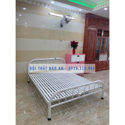 Giường sắt kiểu đơn giản BẢO AN kích thước 1M6X2M
