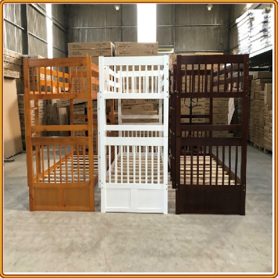 Giường 2 tầng Tundo màu vàng cầu thang treo 