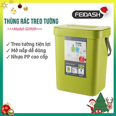 Thùng Rác Treo Tường , Treo Tủ Bếp FEIDASH - Thiết Kế Nắp Gài Mép Thùng, Thùng Có Móc Cài Cánh Tủ, Bắt Vít Hoặc Dán Tường Tiện Dụng