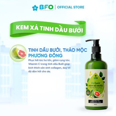 Combo Gội Xả Tinh Dầu Bưởi Thảo Mộc BFO Giảm Rụng Tóc Sạch Gàu Kích Thích Mọc Tóc 500ml ( Xịt Tóc 100ml )