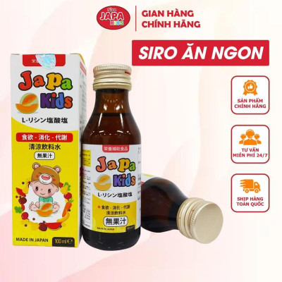 Siro Ăn Ngon Japa Kids Tăng Cường Tiêu Hóa Cho Bé Lọ 100ml